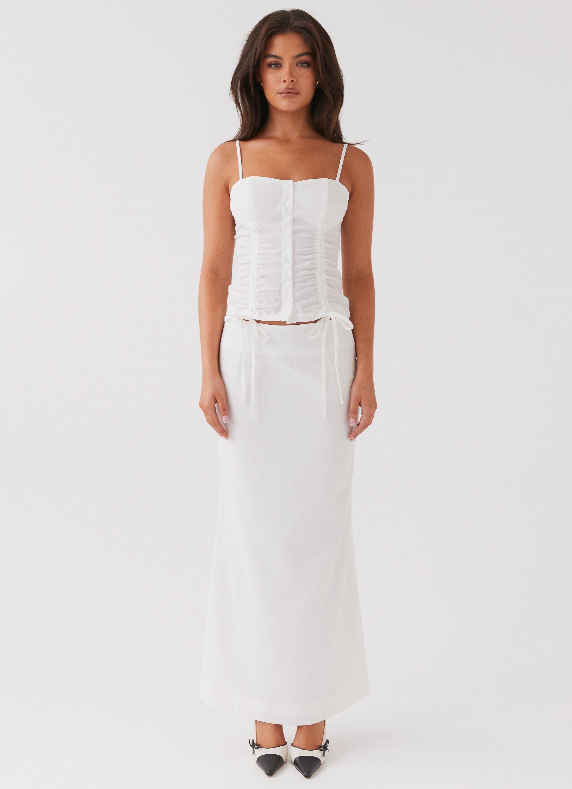 Ariana Linen Bustier Top for Women - Breathable White Summer Crop Top | Perfect for Beach, Vacation & Date Night Outfits