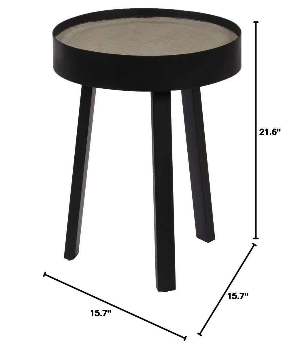 FAMIROSA Modern Concrete Coffee Table 15.7x21.6 Inches - Industrial Style Living Room Furniture for Small Spaces, Home Decor & Office Use