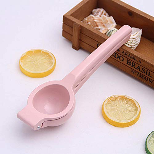 Stainless Steel Manual Citrus Juicer - Handheld Lemon Lime Squeezer for Fresh Juice - Durable Kitchen Tool (Pink) - Perfect for Cocktails, Baking & Healthy Drinks