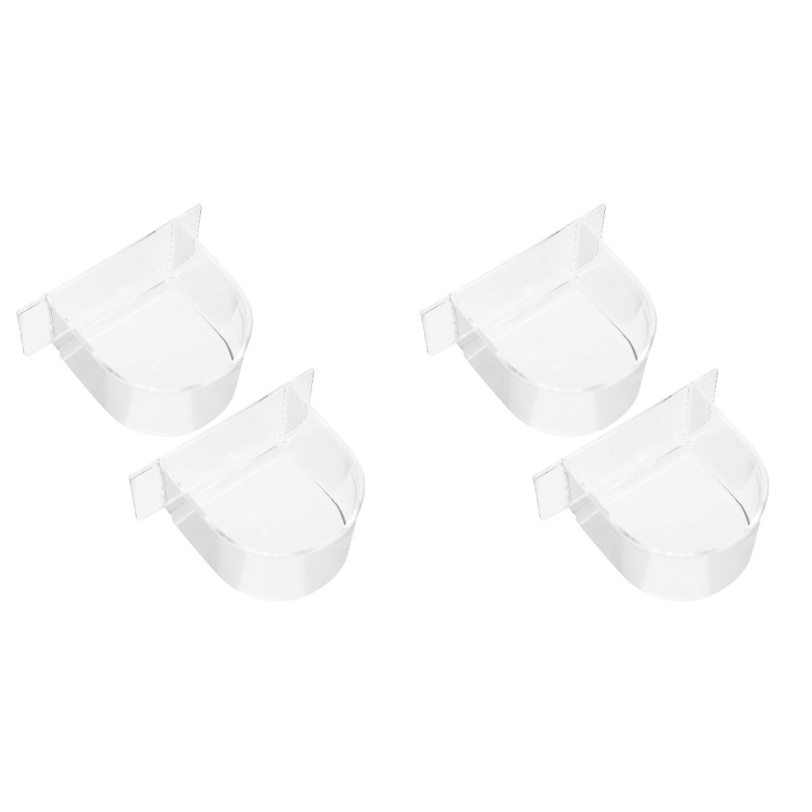 Balacoo 4-Pack Plastic Bird Feeder for Cage - Parrot Food & Water Bowl for Cockatiels, Budgies, Canaries - Durable Pet Bird Feeding Dish for Daily Use in Aviaries & Homes