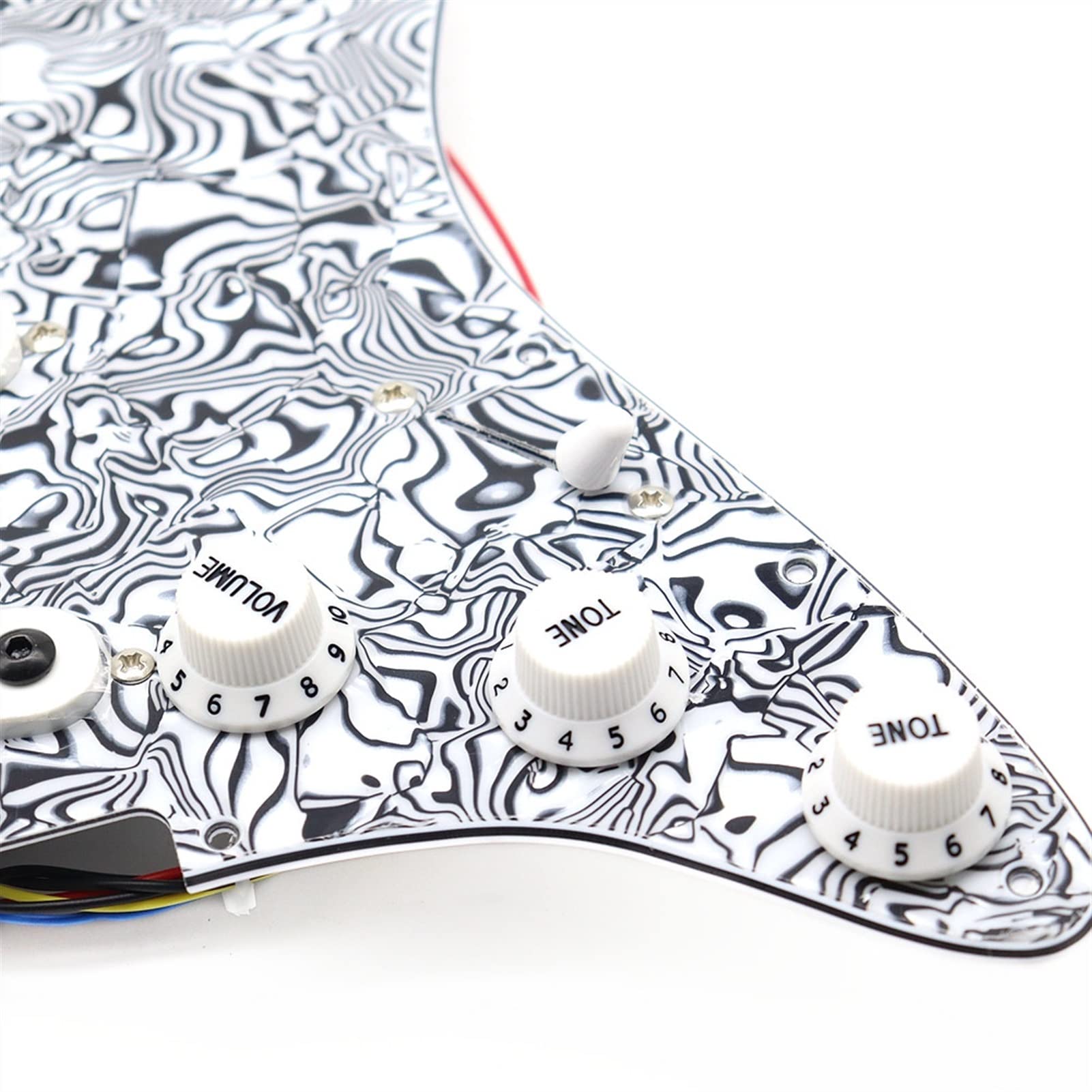 SSS 1Set Prewired Electric Guitar Pickguard for ST Style Guitars - Replacement Loaded Pickguard with Wiring - Perfect for Guitar Upgrades & DIY Repairs