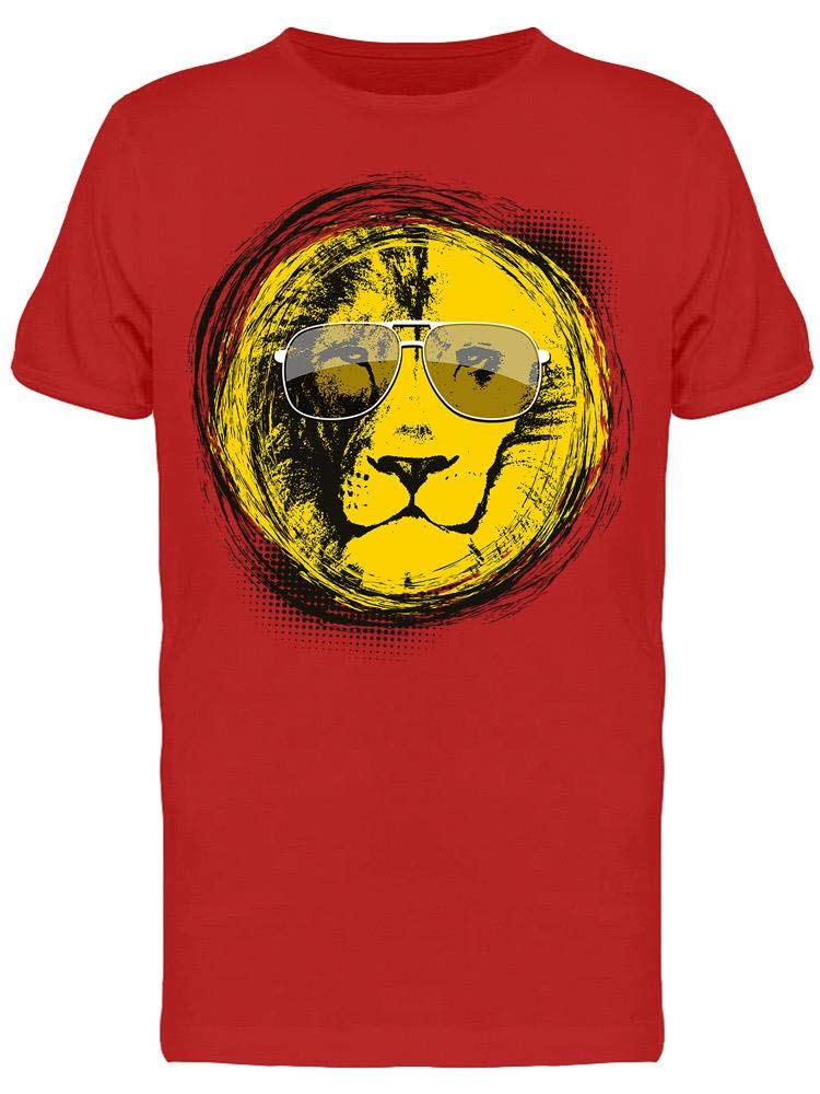 Men's Lion Head Print T-Shirt with Sunglasses Graphic - Stylish Casual Tee for Streetwear & Summer Outfits