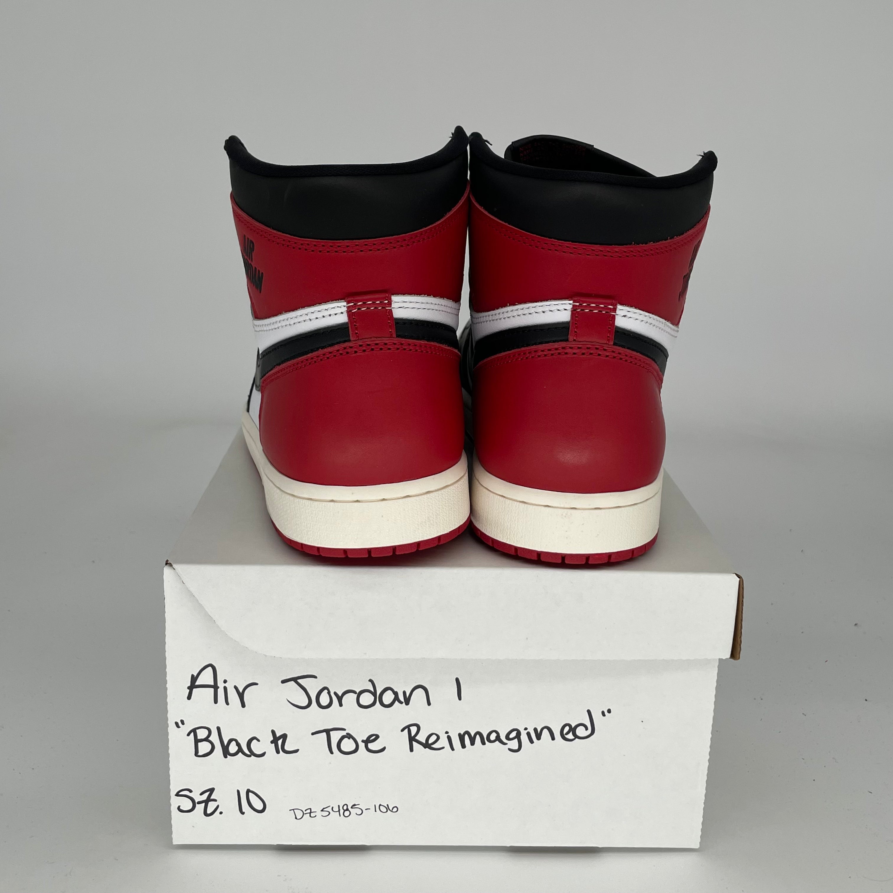 Air Jordan 1 Black Toe Reimagined - Men's Size 10 Sneakers (DZ5485-106) | Retro Basketball Shoes for Streetwear & Casual Outfits