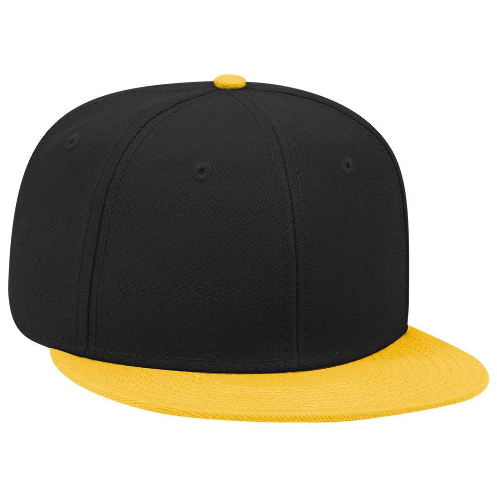 OTTO SNAP Wool Blend Twill Round Flat Visor 6 Panel Pro Style Snapback Hat - Premium Adjustable Baseball Cap for Men & Women - Perfect for Sports, Streetwear & Casual Outfits
