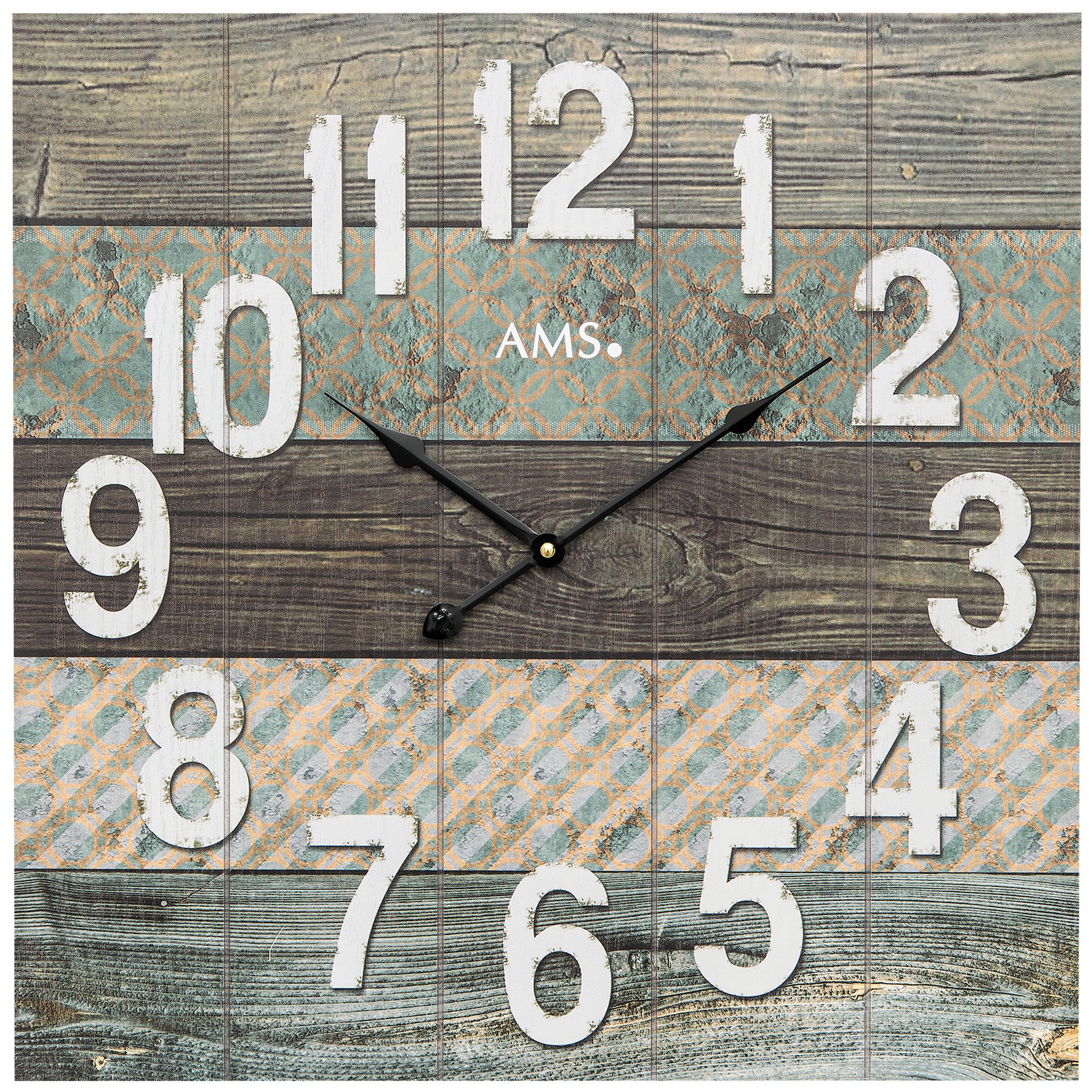 AMS Modern Wall Clock - Silent Quartz Movement, Large Round Clock for Living Room, Bedroom, Office - Stylish Home Decor & Perfect Gift Idea
