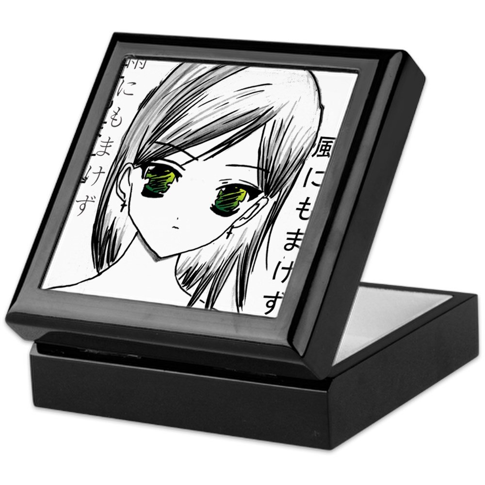Anime Girl 2 Keepsake Jewelry Box - Handmade Hardwood with Velvet Lining - Perfect for Cosplay Gifts, Anime Collectibles & Jewelry Storage