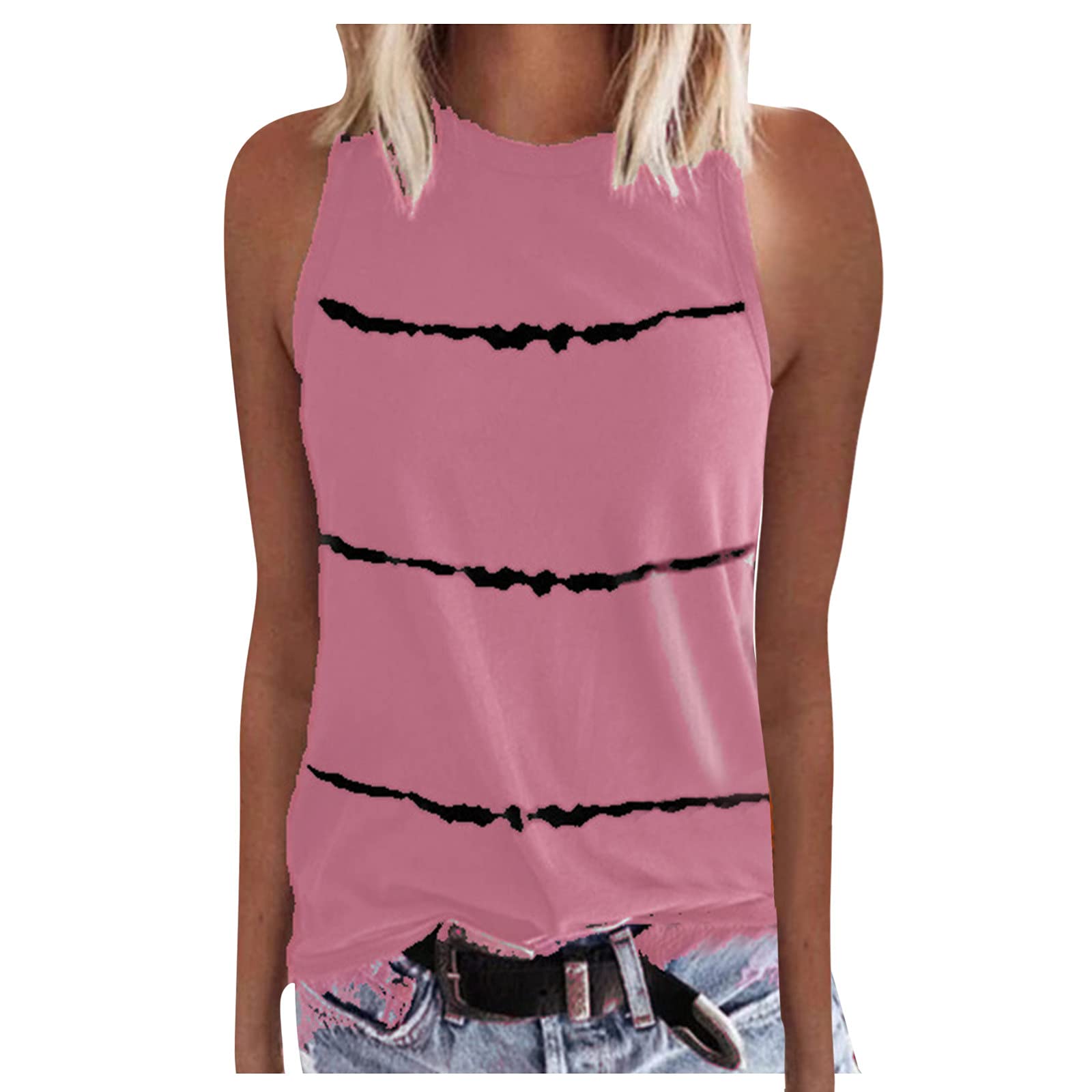 Smooto Women's Cute Loose Tank Top - White Shelf Bra Camisole Blouse in Pink (Size XXXL) | Perfect for Summer Outfits, Layering & Casual Wear