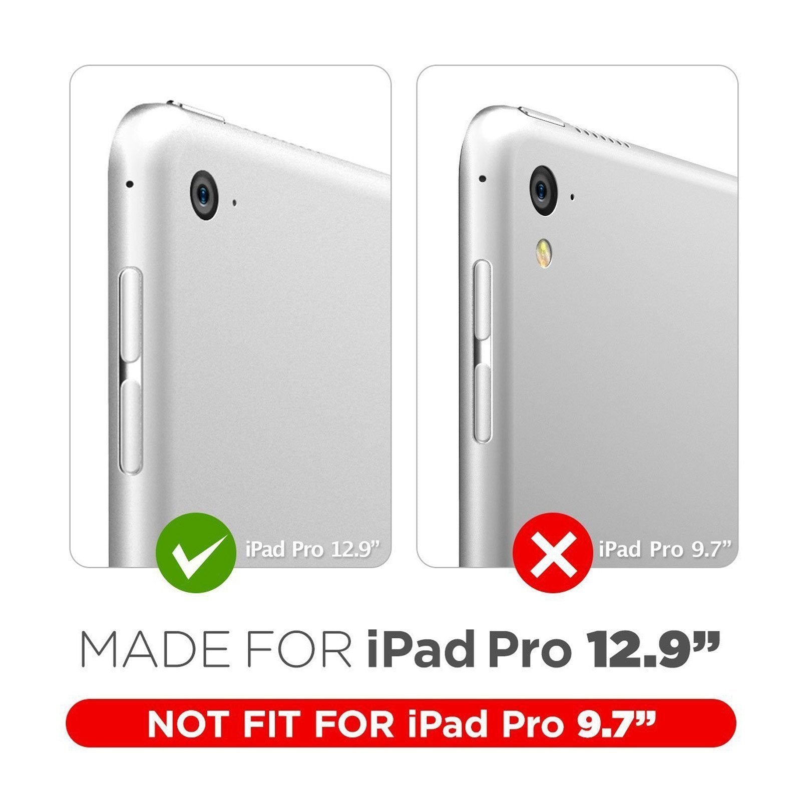 iPad Pro 12.9 inch (2017) Heavy Duty Shockproof Case - Unicorn Beetle Pro Rugged Protective Cover with Built-in Kickstand (Black) - Perfect for Outdoor, Travel & Work Protection