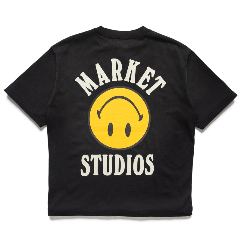 Market Smiley Lockup Tee - Jet Set Black - Trendy Graphic T-Shirt for Men & Women - Perfect for Casual Wear, Street Style & Everyday Outfits
