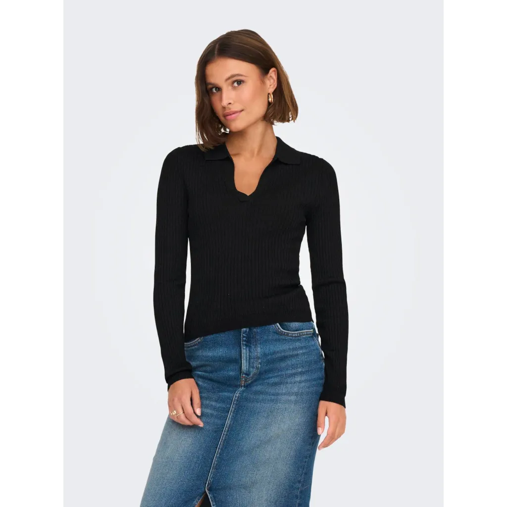 Vero Moda Kaya Polo Knit Shirt for Women - Red & Black Colors | Casual & Office Wear | Perfect for Work, Dates & Everyday Outfits