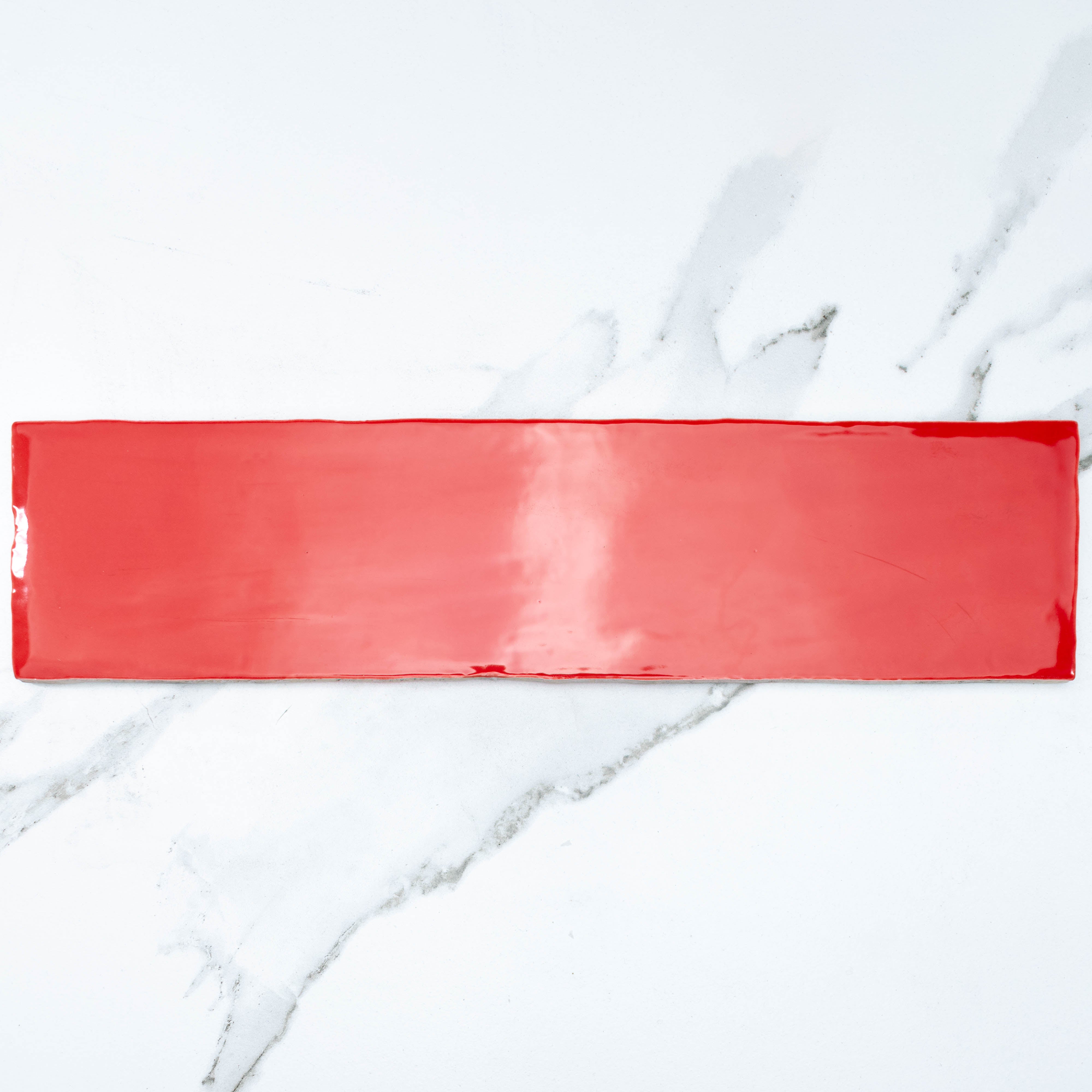 Premium Manhattan Fire Engine Red 75x300 Glossy Subway Tile - Perfect for Kitchen Backsplash, Bathroom Walls & Modern Interior Design