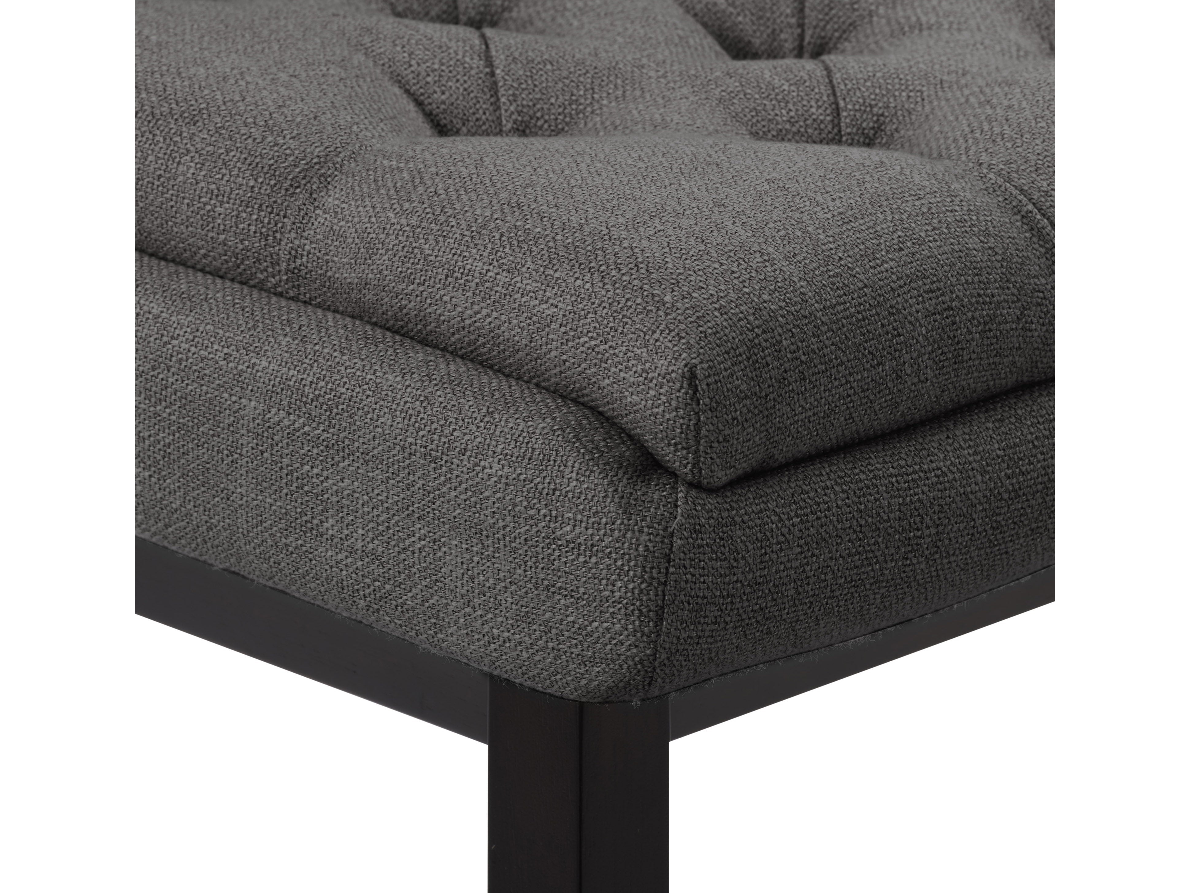 Dark Grey Button Tufted Bar Stools - Set of 2 Modern Kitchen Counter Height Stools with Padded Seat for Dining Room, Bar & Breakfast Nook - Comfortable & Stylish Home Decor
