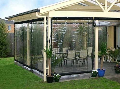 Waterproof 0.5mm TPU Clear Awning Canopy - Commercial Grade Roll Up Patio Enclosure 8x4ft - Perfect for Outdoor Restaurants, Poolside Covers & Backyard Sun Protection