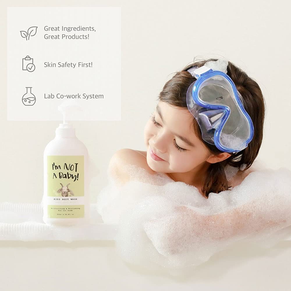 Kids Body Wash - Dermatologist Tested, Hypoallergenic, Cruelty-Free & PETA Approved | Gentle Goat Milk Formula for Sensitive Skin | 10 Fl Oz | Perfect for Daily Bath Time & Toddler Care