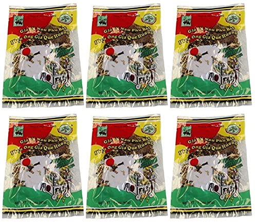 Authentic Vietnamese Pho Spice Seasoning - Old Man Que Huong Pho Bac Flavor (6 Pack) | Traditional Pho Broth Mix | Perfect for Home Cooking, Restaurant Use & Asian Cuisine