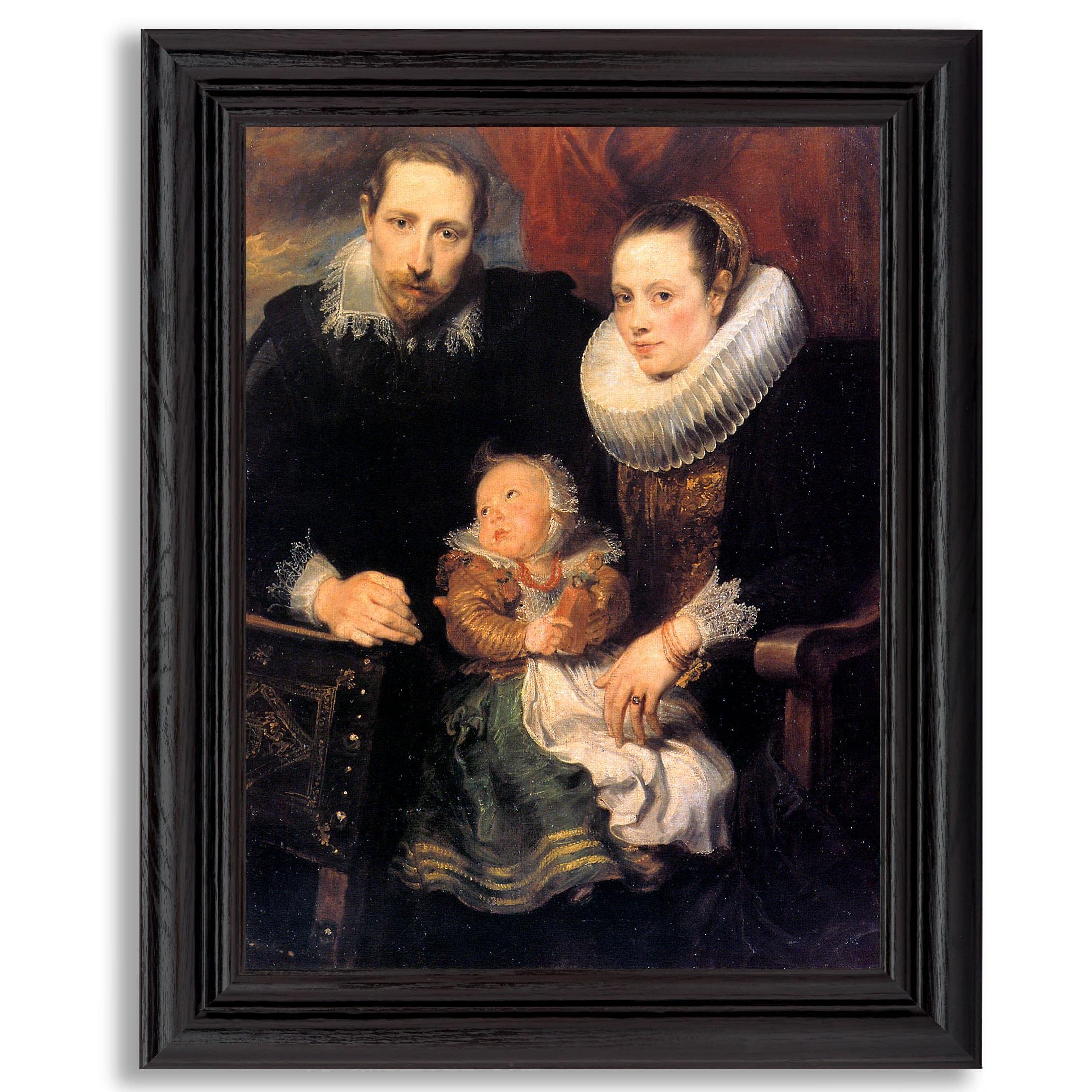 Anthony Van Dyck Family Portrait Framed Print - Fine Art Reproduction Wall Decor for Home & Office | Bedroom & Living Room Gallery Artwork | Premium Wood Frame Painting Poster | Perfect for Housewarming Gifts & Interior Design