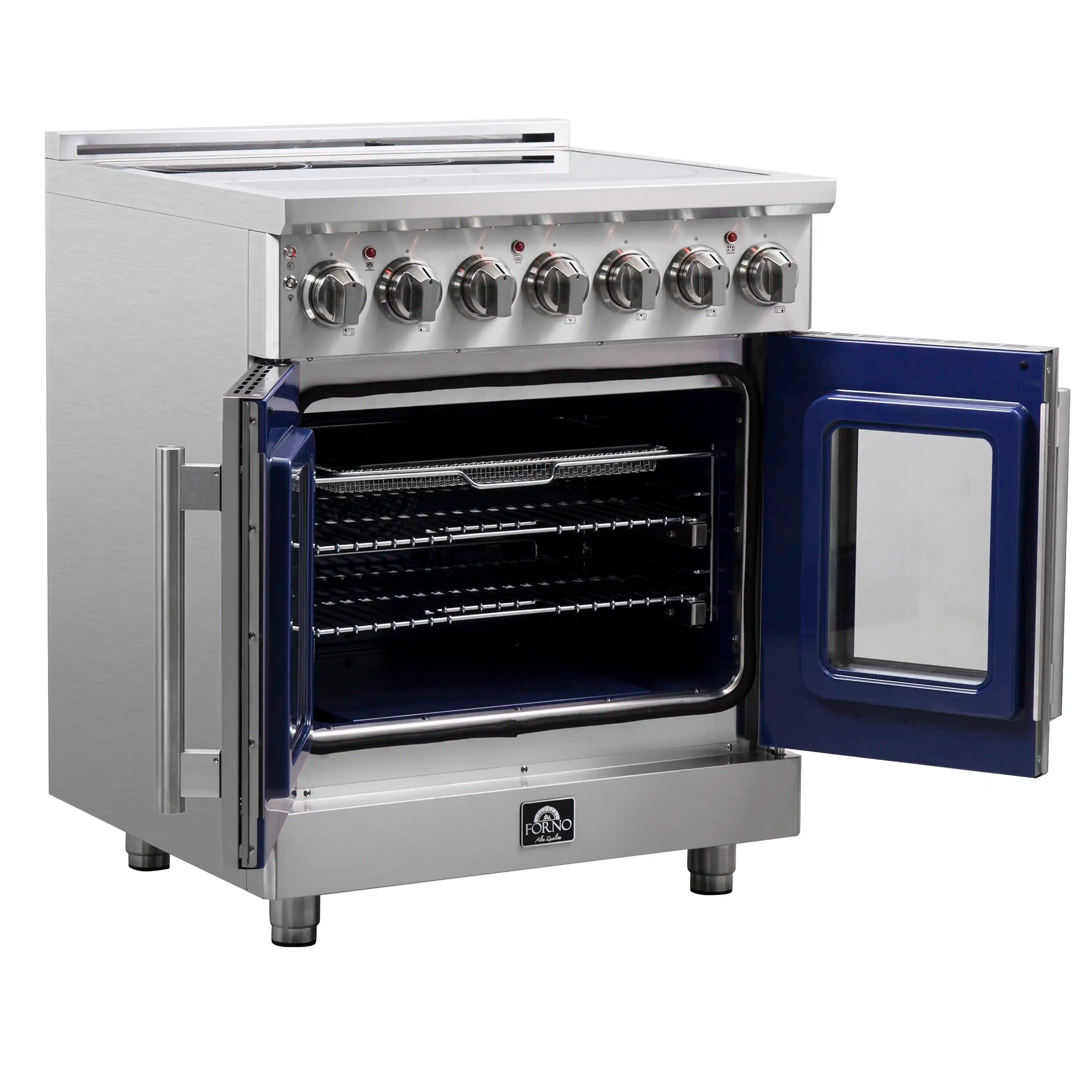 Forno Massimo 30 Inch Freestanding French Door Electric Range - Stainless Steel (FFSEL6955 30) | Professional Kitchen Appliance for Home Cooking & Baking