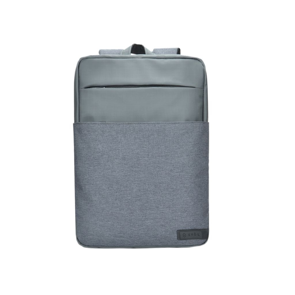 Evol Byron 15.6 Inch Laptop Business Backpack for Men & Women - Water Resistant Grey Computer Bag for Work, Travel & College - Fits Up to 15.6 Inch Notebook