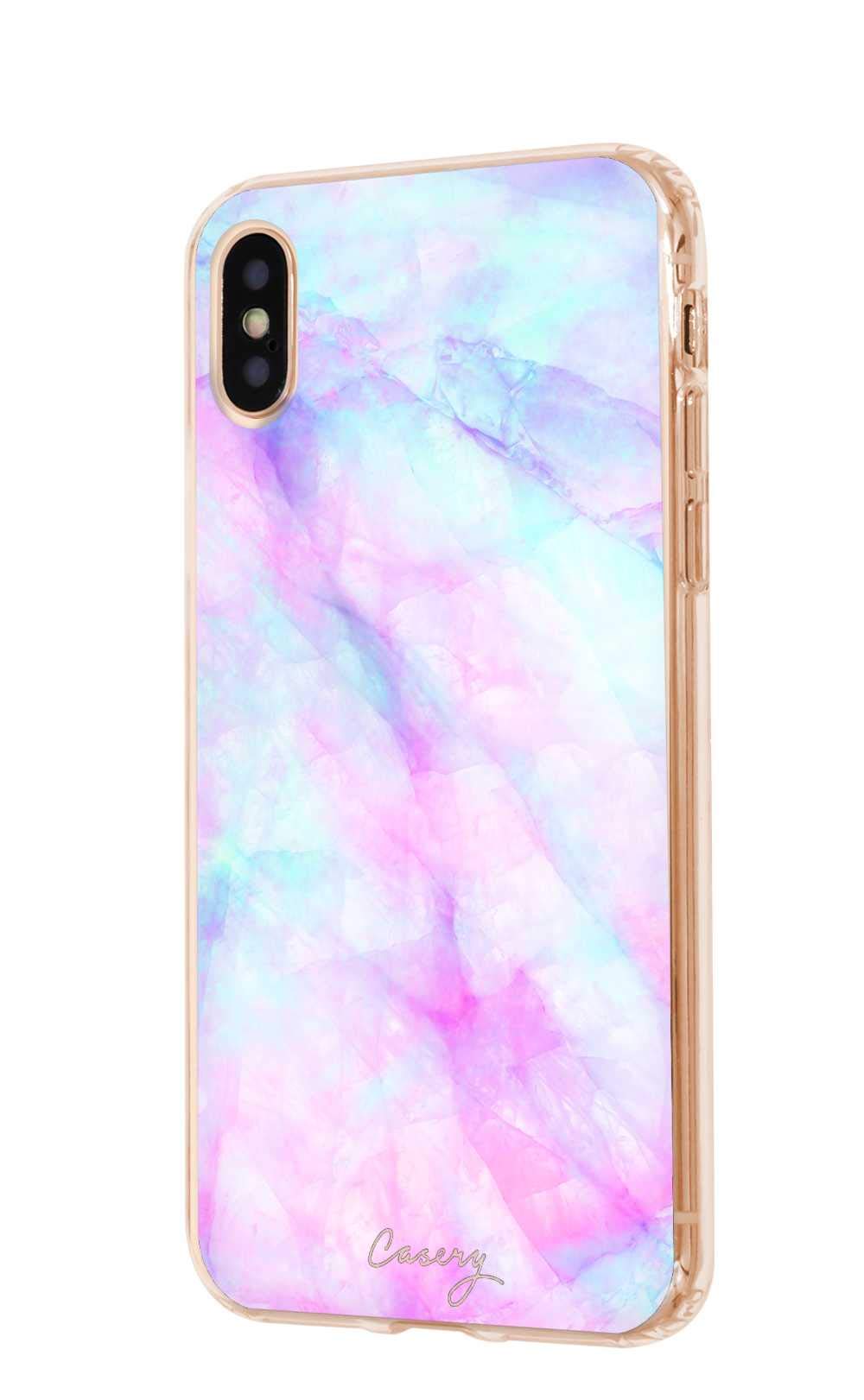 Casery Iridescent Crystal iPhone XR Case - Shockproof Protective Cover with Glitter Back for iPhone XR (2018) - Stylish & Durable Phone Case for Women & Girls | Perfect for Daily Use, Parties & Gifts