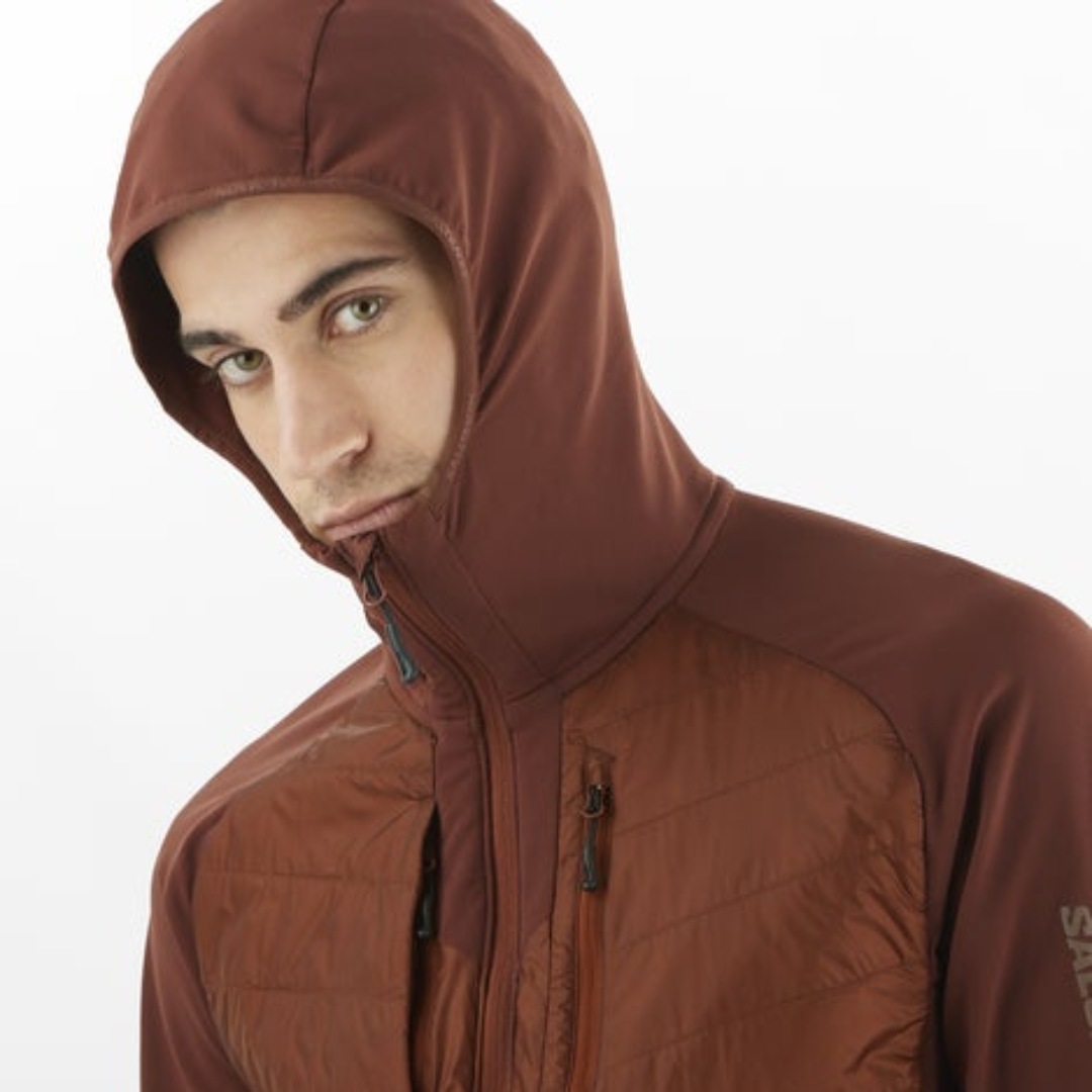 Salomon Men's Elixir Hybrid HD Insulated Hooded Jacket - Waterproof Winter Coat for Hiking & Outdoor Activities (LC2291600) | Perfect for Skiing, Snowboarding & Cold Weather Adventures
