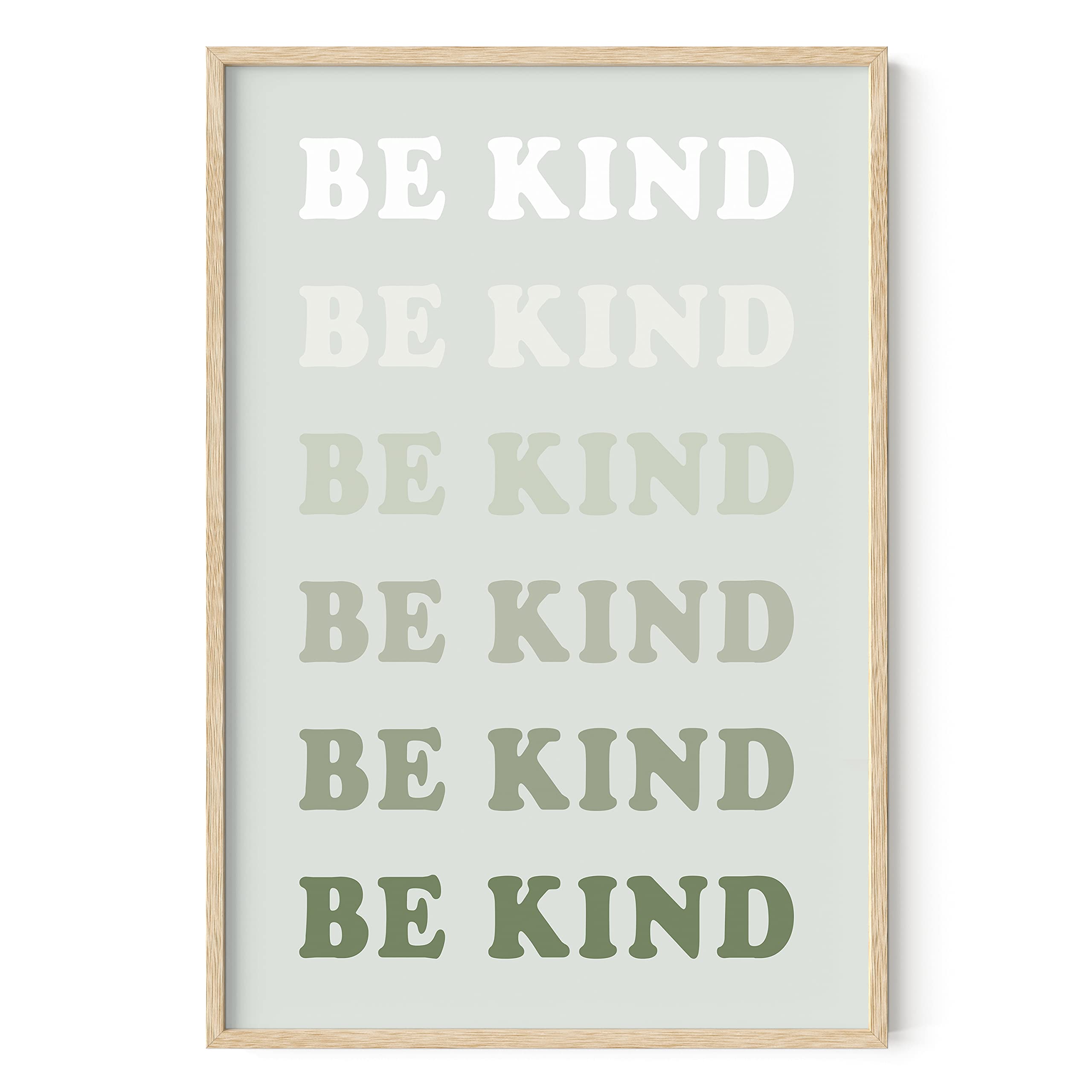 HAUS AND HUES Inspirational Kindness Quotes Wall Art - 24x36 Framed Black Positive Poster for Teens Room Decor | Motivational Bedroom & Office Wall Decor