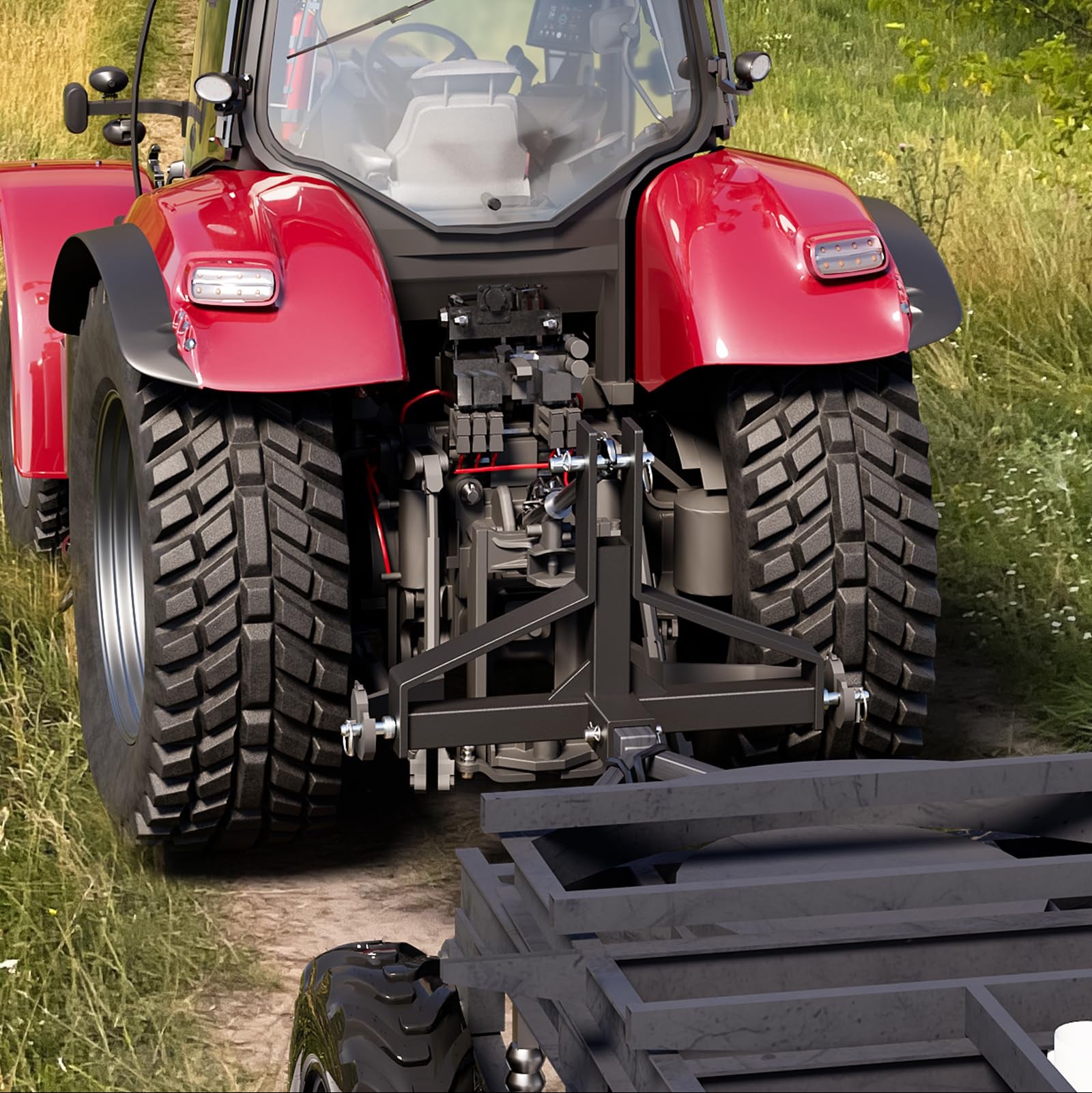 GARVEE 3 Point Quick Hitch Receiver - Category 1 Tractor Compatible, Heavy Duty 3 Point Hitch for Farm Equipment & Subcompact Trailer Hitch Attachments - Perfect for Towing, Plowing & Agricultural Work