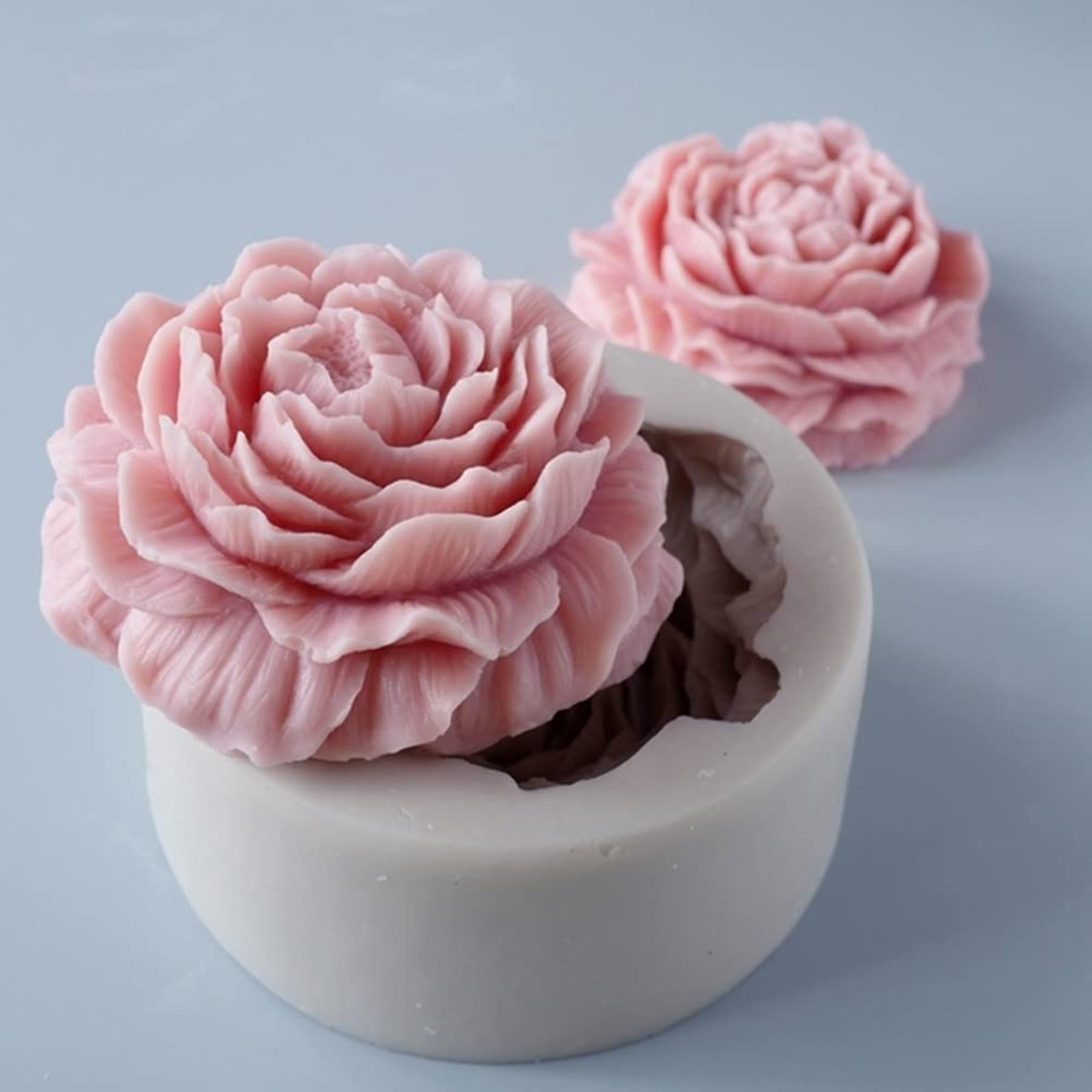 3D Peony Flower Silicone Mold for DIY Soap, Candle & Resin Crafts - Handmade Soap Molds, Candle Making Molds, Art Supplies for Home Decor & Wedding Favors