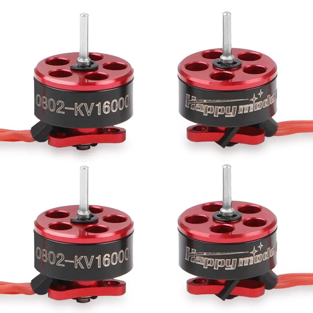 4pcs Happymodel SE0802 1-2S Brushless Motors - 16000KV/19000KV/22000KV/25000KV Options for Micro Drones - Perfect for FPV Racing, Tiny Whoop Builds and DIY Drone Projects