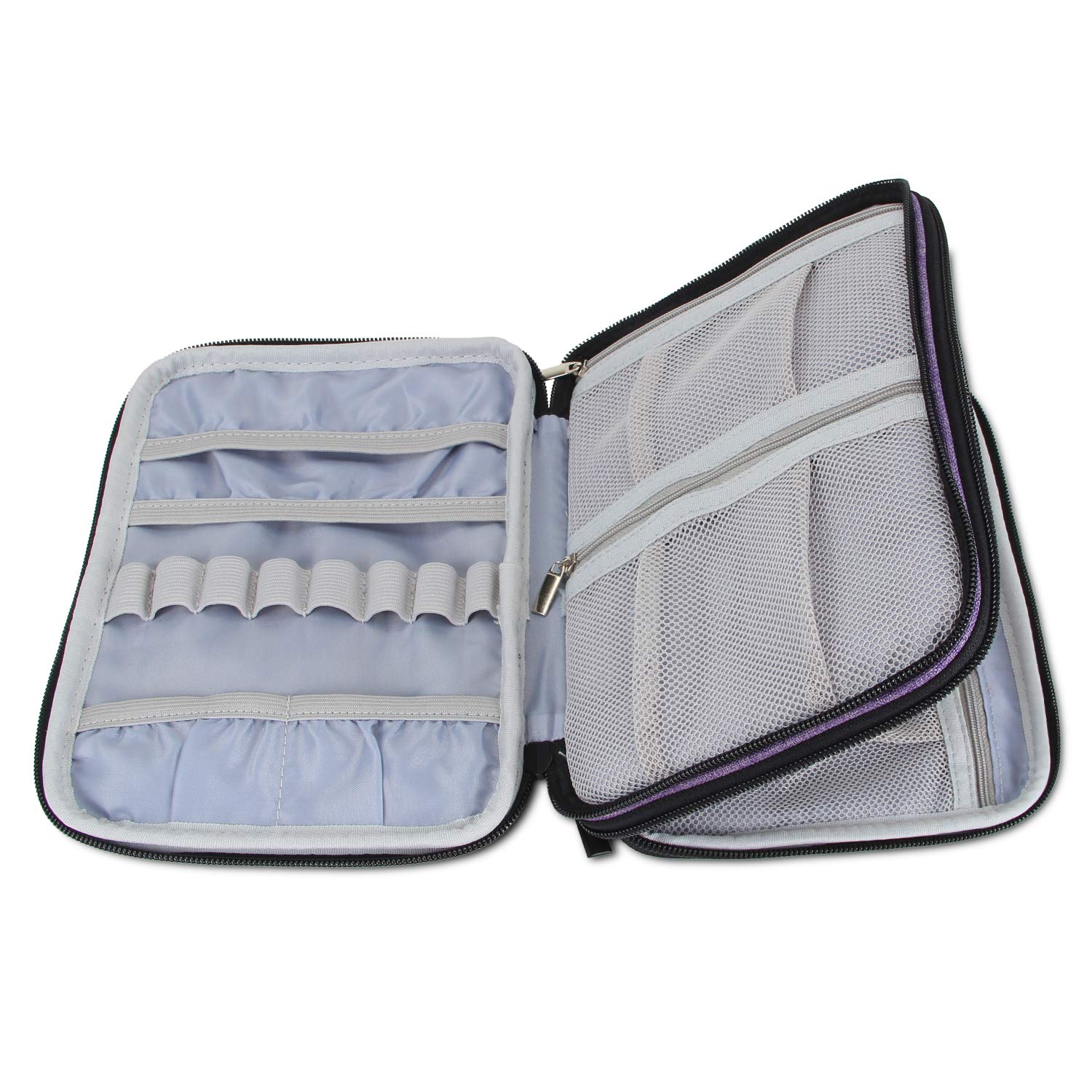 Premium Crochet Hook Organizer - Large Purple Travel Storage Case for Swing & Lighted Crochet Hooks, Needles (Up to 8 Inches) and Knitting Accessories | Perfect for Crafters, On-the-Go Projects & Yarn Enthusiasts