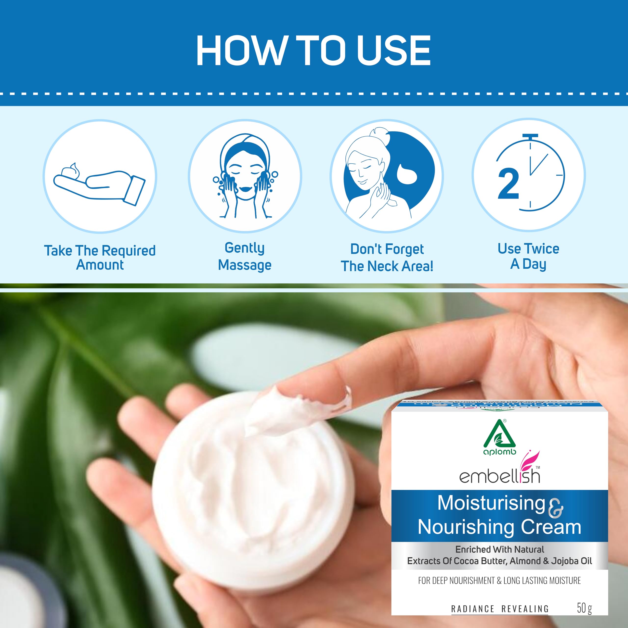 Aplomb Embellish Moisturizing & Nourishing Face Cream with Cocoa Butter, Almond Oil, Jojoba Oil, Aloe Vera & Beeswax - Hydrating Daily Moisturizer for Men & Women (Pack of 2) | Perfect for Dry Skin Care Routine, Day & Night Use, Gift for Her & Him
