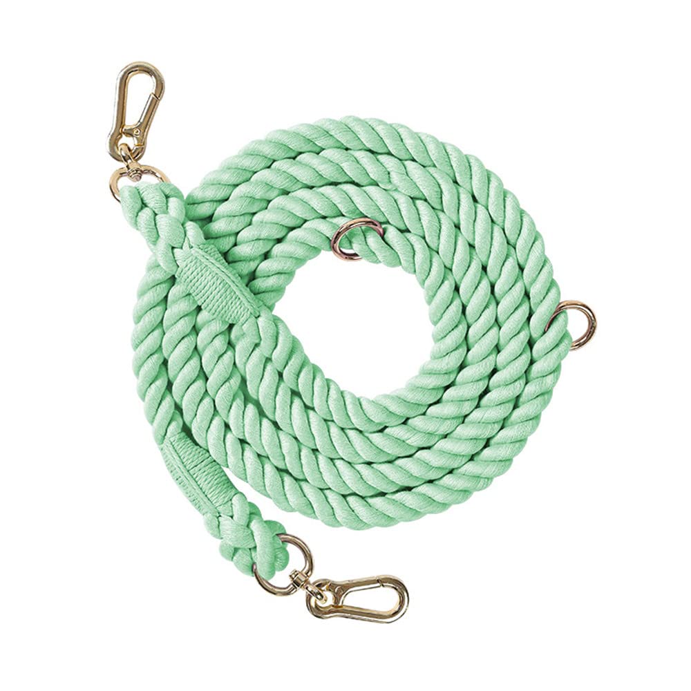 Uwedding 5FT Cotton Rope Dog Leash - Heavy Duty Training Leash with Comfortable Padded Handle for Small, Medium & Large Dogs | Macaron Style Walking Lead for Daily Walks, Jogging & Outdoor Adventures