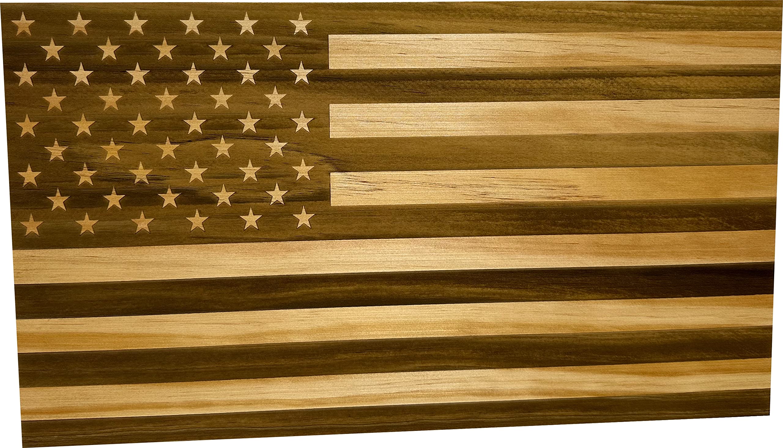 American Flag Concealed Gun Cabinet - Hidden Gun Storage Safe with Patriotic Design (Natural Wood Finish) | Perfect for Home Security & Firearm Protection