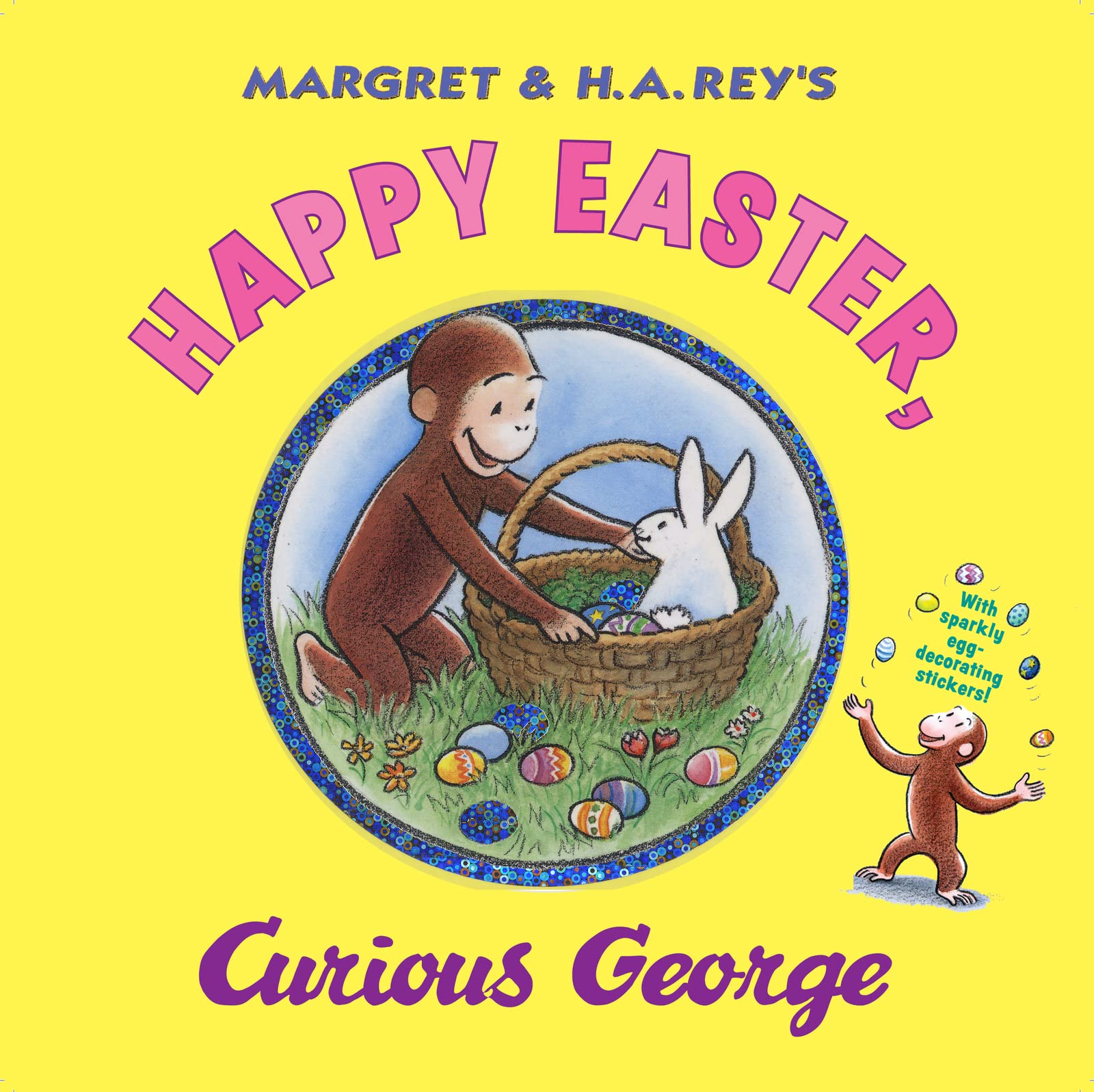 Happy Easter Curious George: Easter Gift Book for Kids with Egg Decorating Stickers - Fun Springtime Activity Storybook for Easter Egg Hunts & Family Celebrations