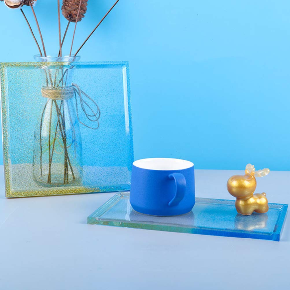EXCEART 1pc Silicone Coaster Mold for Resin Casting - DIY Epoxy Resin Art, Handmade Clay Cup Pad, White Tray - Perfect for Home Decor, Gift Making, and Craft Projects