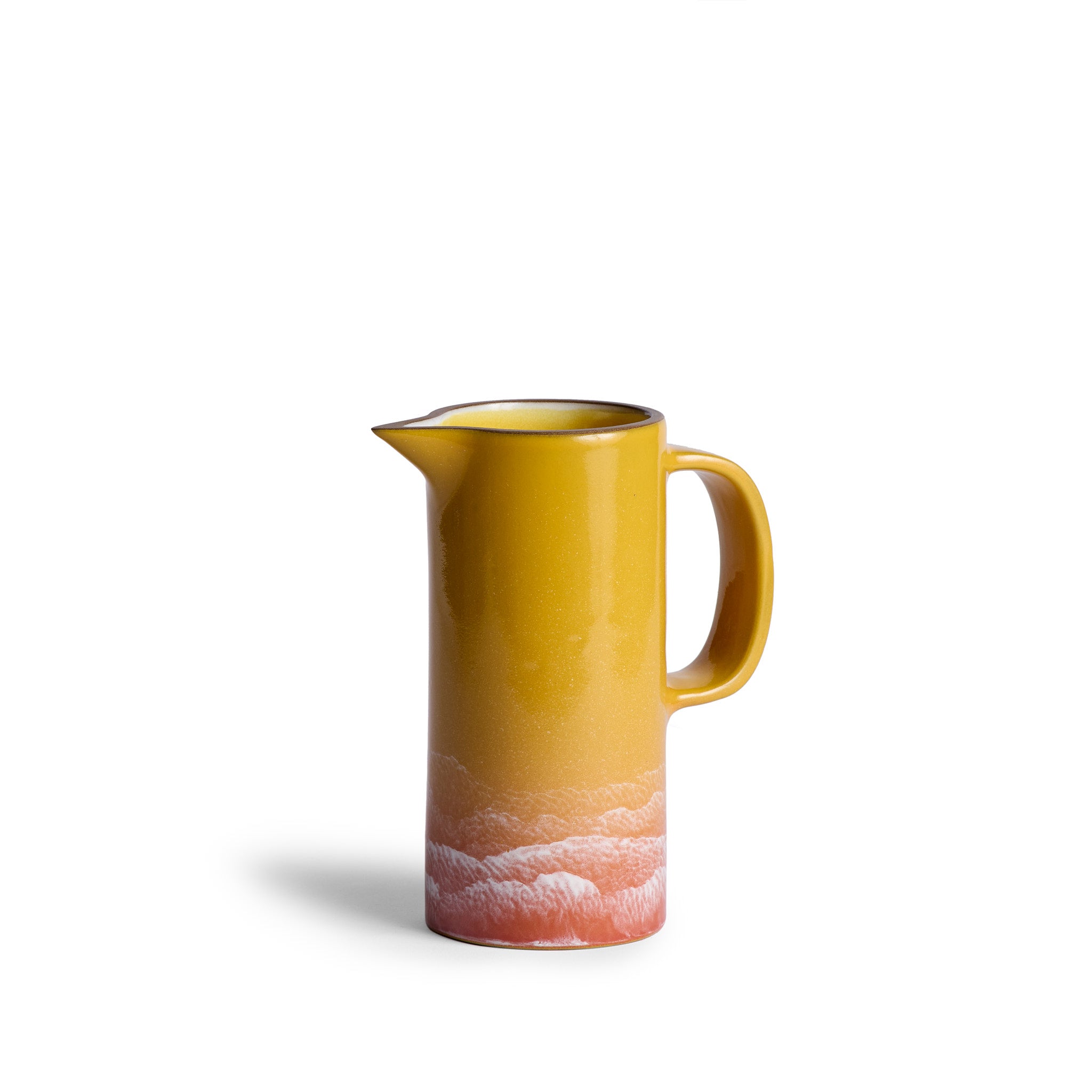 Zinnia and Sunflower Glossy Watercolor Small Pitcher - Elegant Floral Pitcher for Tea, Juice, or Milk - Perfect for Kitchen, Dining Table, and Home Decor