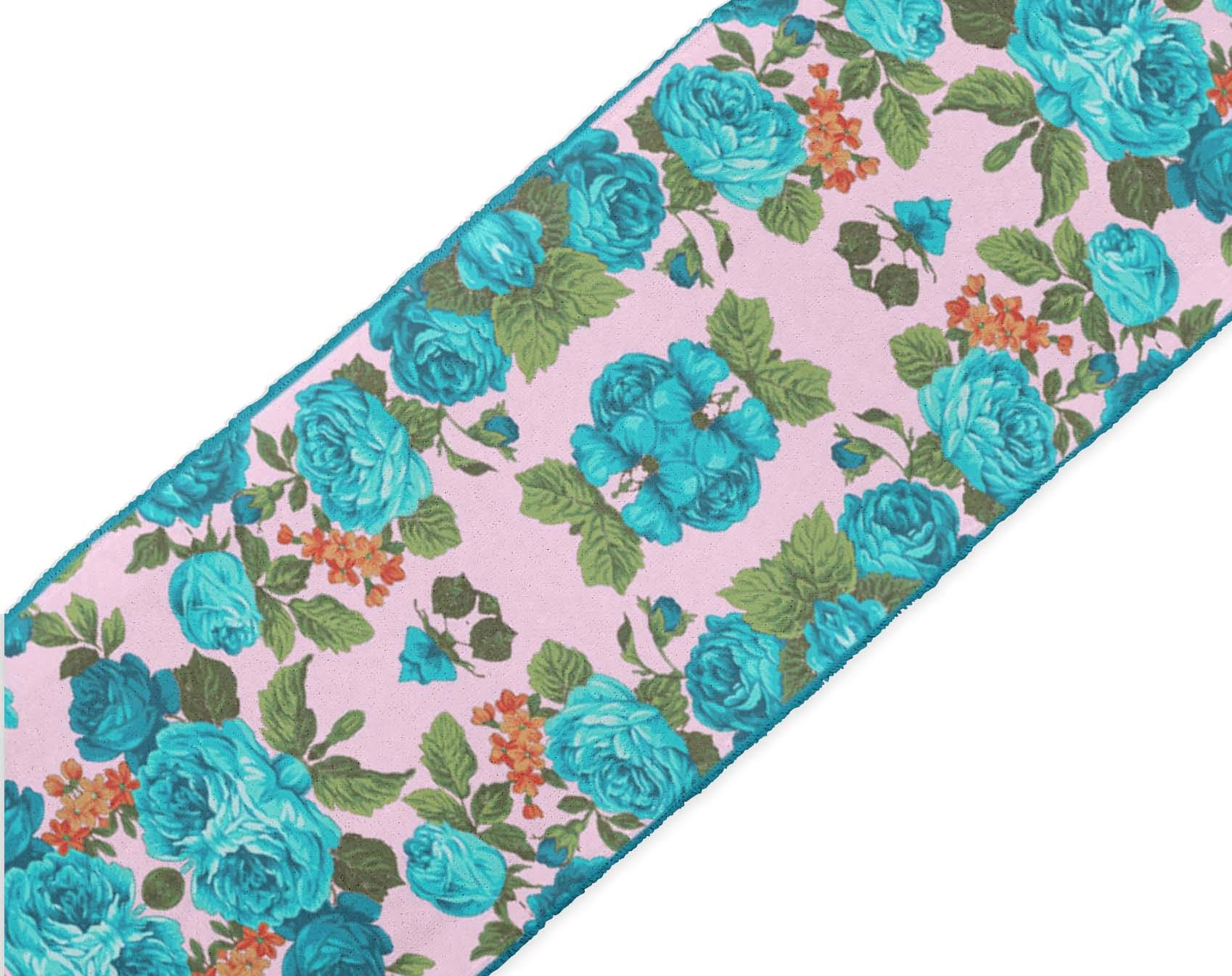 9 Yards Dupion Silk Fabric with Pink Leaves & Peony Floral Printed Ribbon Trim - 3 Inch Wide Lace for DIY Crafts, Sewing Projects, Dressmaking & Home Decor Accessories | Perfect for Wedding Decor, Gift Wrapping & Scrapbooking
