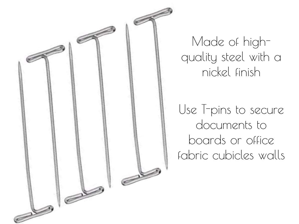 2 Inch T Pins for Knitting, Wigs & Sewing - 200 Pack for Craft & Office Use