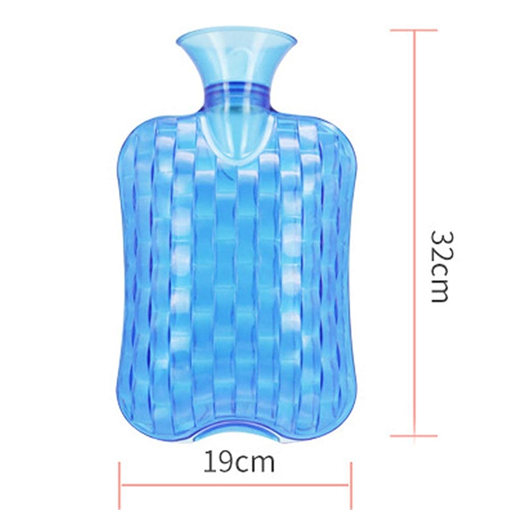 Premium 2L Thick & Safe Silicone Hot Water Bottle with Knit Cover - Large Size for Pain Relief & Cold Weather Warmth - Ideal for Cramps, Back Pain & Winter Comfort (Blue)
