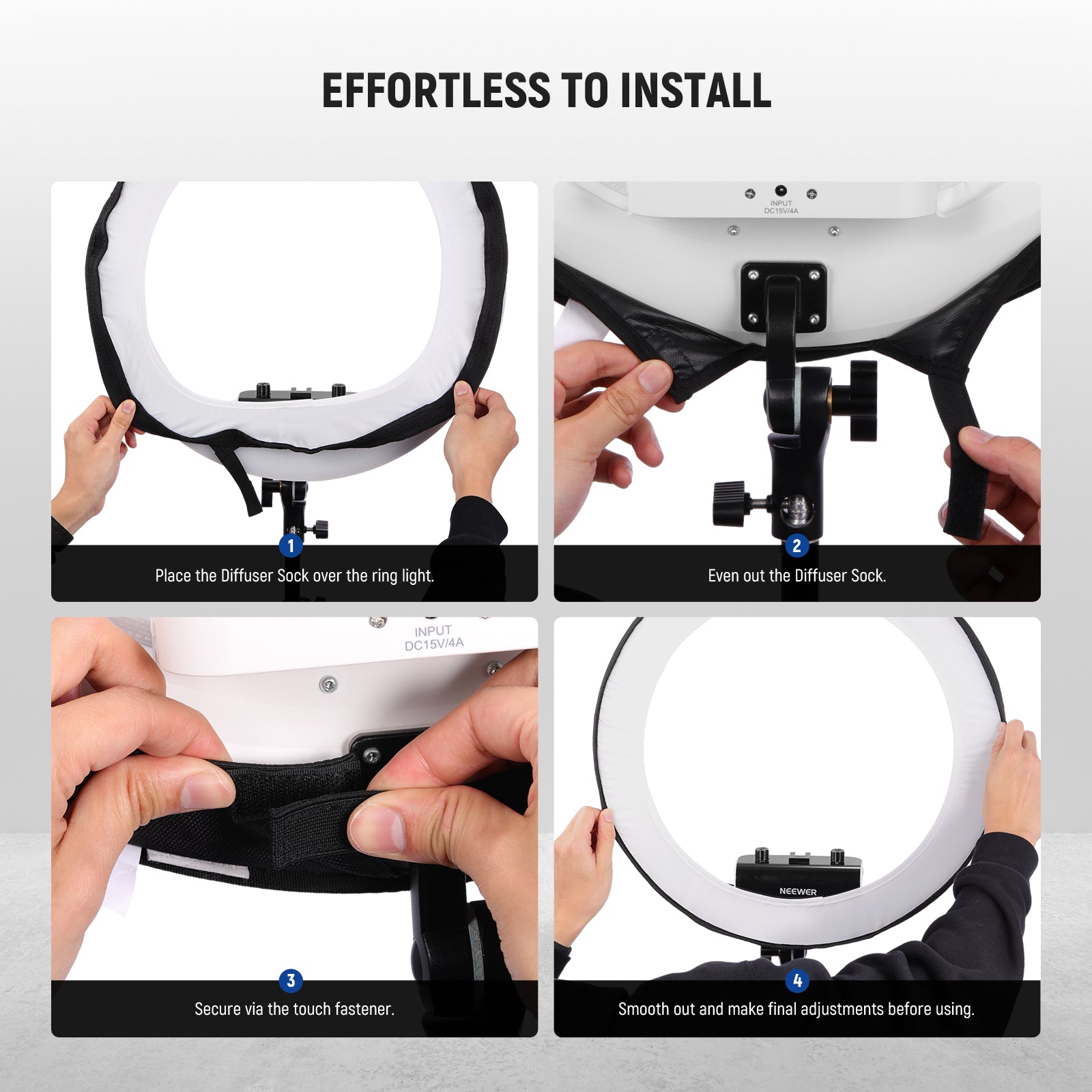 NEEWER Ring Light Diffuser for RP18B Pro Photography Lighting Kit - Perfect for YouTube Videos, Live Streaming, and Portrait Photography