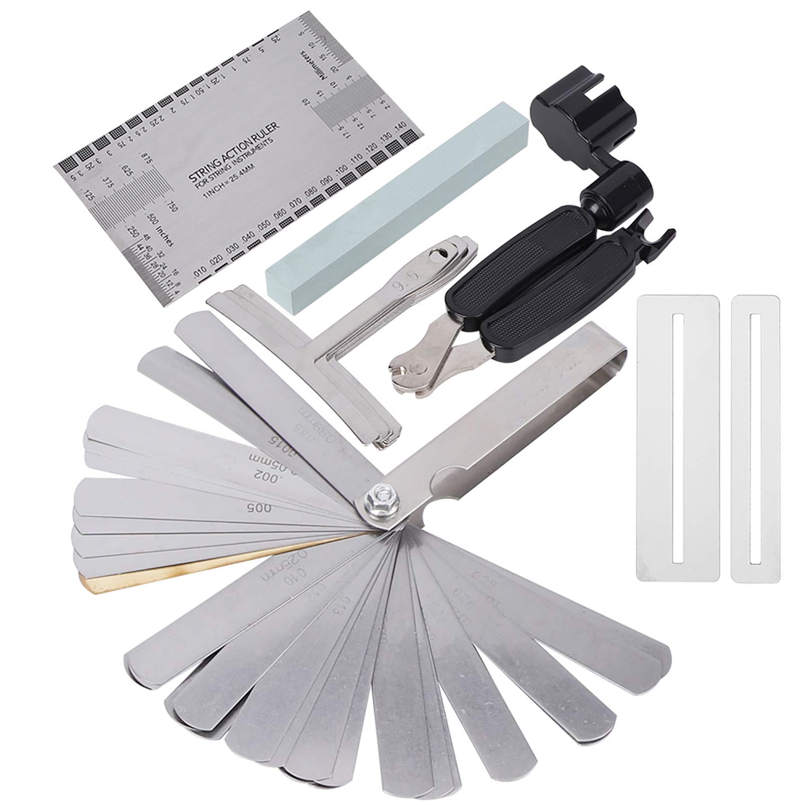Professional Guitar Tool Set - Stainless Steel Radius Gauge & Pitch Bass Kit for Electric Guitar Maintenance | Perfect for Guitar Setup, Repair & DIY Adjustments at Home or Studio