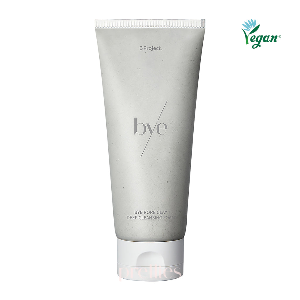 B Project Bye Pore Clay Deep Cleansing Foam 130ml - Korean Pore Minimizing Facial Wash for Oily & Acne-Prone Skin | Perfect for Daily Deep Cleansing & Blackhead Removal