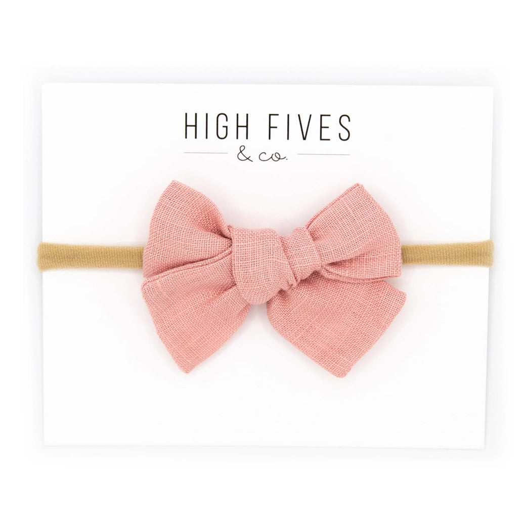 Linen Bow Nylon Headband for Women - Soft Stretch Hair Accessories for Workout, Yoga, and Everyday Style