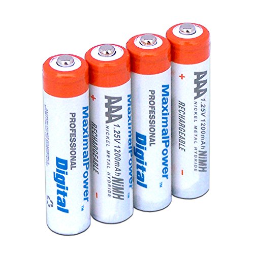 MaximalPower FC997 Universal Smart Battery Charger for Alkaline, NiMH, NiCd, Li-ion - Charges AA, AAA, C, D, 9V Batteries with 4 AAA 1200mAh Batteries Included - Perfect for Home, Office & Emergency Power Backup