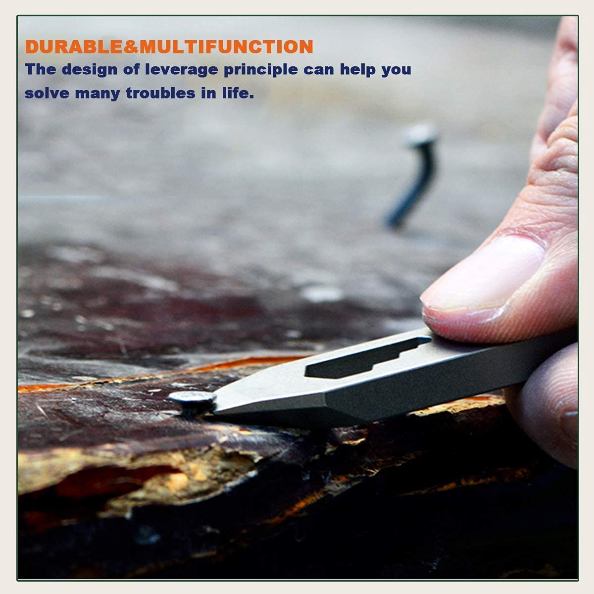 Premium Titanium EDC Pry Bar - Multi-Tool with Bottle Opener, Screwdriver & Wrench - Durable Keychain Tool for Outdoor, Survival & Everyday Carry (Blue) - Perfect for Camping, Hiking, DIY & Emergency Situations