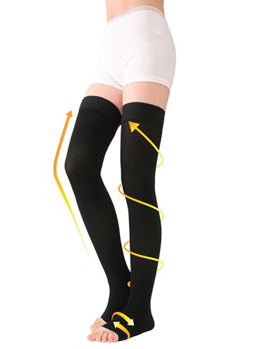 30-40mmhg Open-toe Black