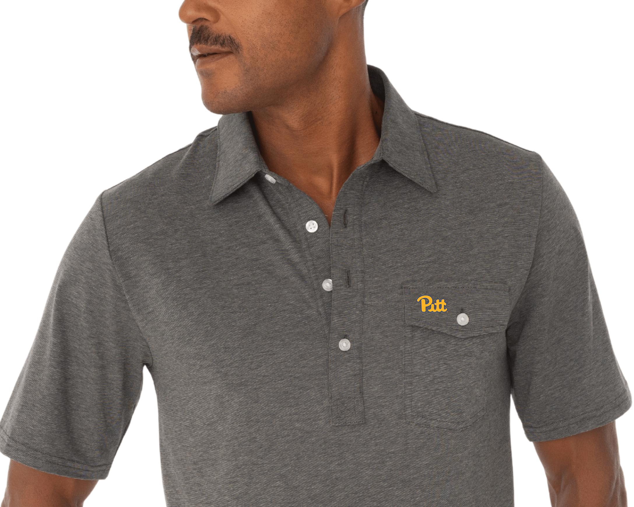 Pitt Coach's Performance Players Shirt - Moisture Wicking Athletic Tee for Men - Heather Grey - Perfect for Training, Gym Workouts & Sports Activities