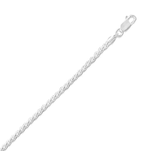 925 Sterling Silver French Wheat Chain Necklace - 1.5mm Thin Dainty Necklace for Women with Lobster Clasp, 16 18 20 22 24 30 Inch Length Options - Elegant Jewelry Gift for Her, Perfect for Daily Wear, Parties, and Special Occasions