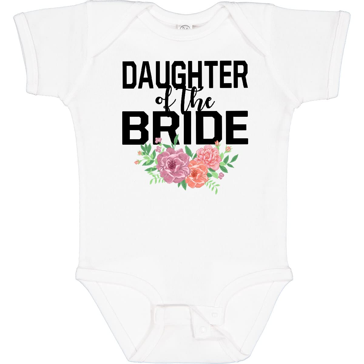 Inktastic Daughter of The Bride Floral Illustration Baby Bodysuit - Cute Outfit for Weddings, Family Photos & Special Occasions