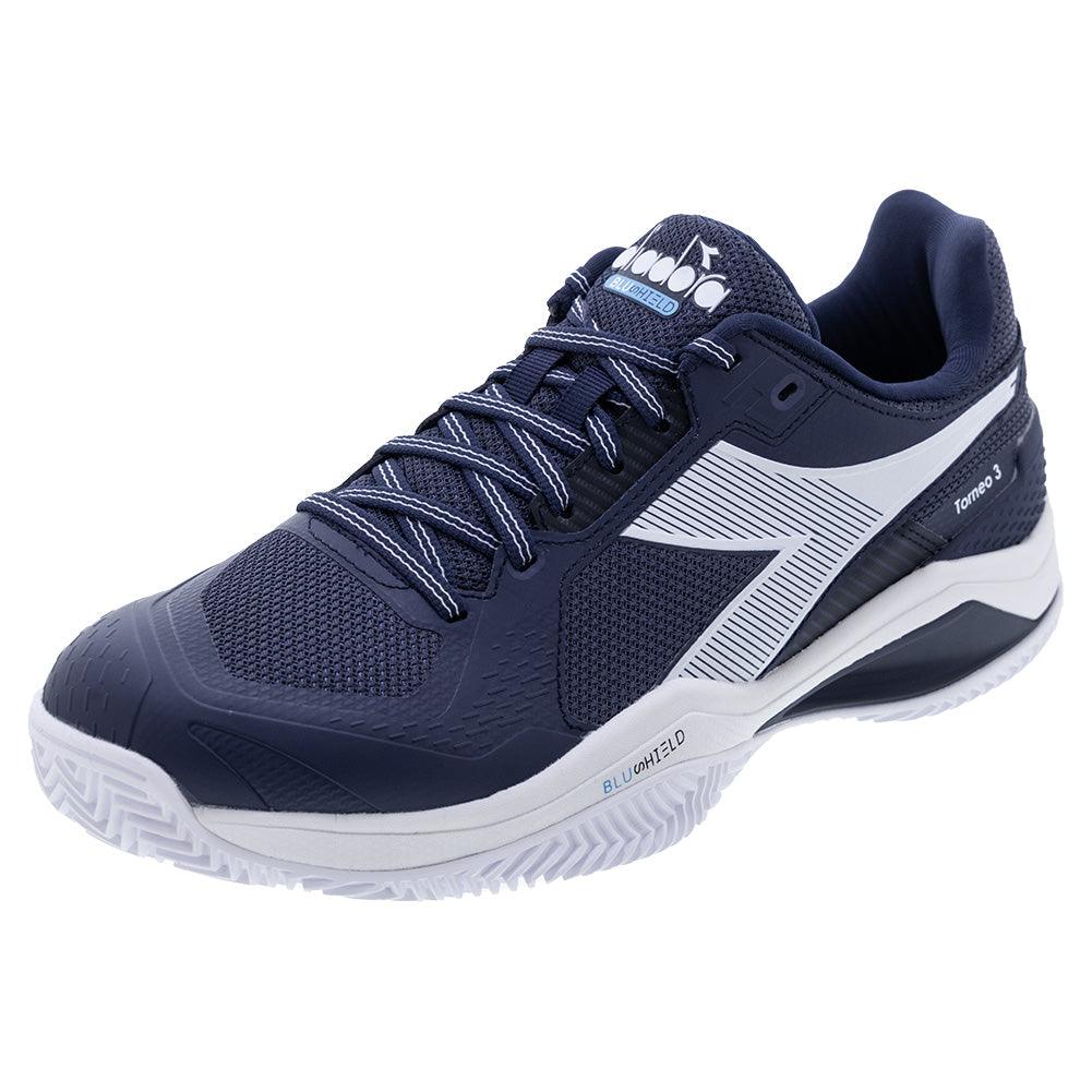 Men's Blushield Torneo 3 Clay Tennis Shoes - Blue Corsair & White | Non-Slip Court Sneakers for Clay & Hard Courts | Perfect for Tennis Training & Matches