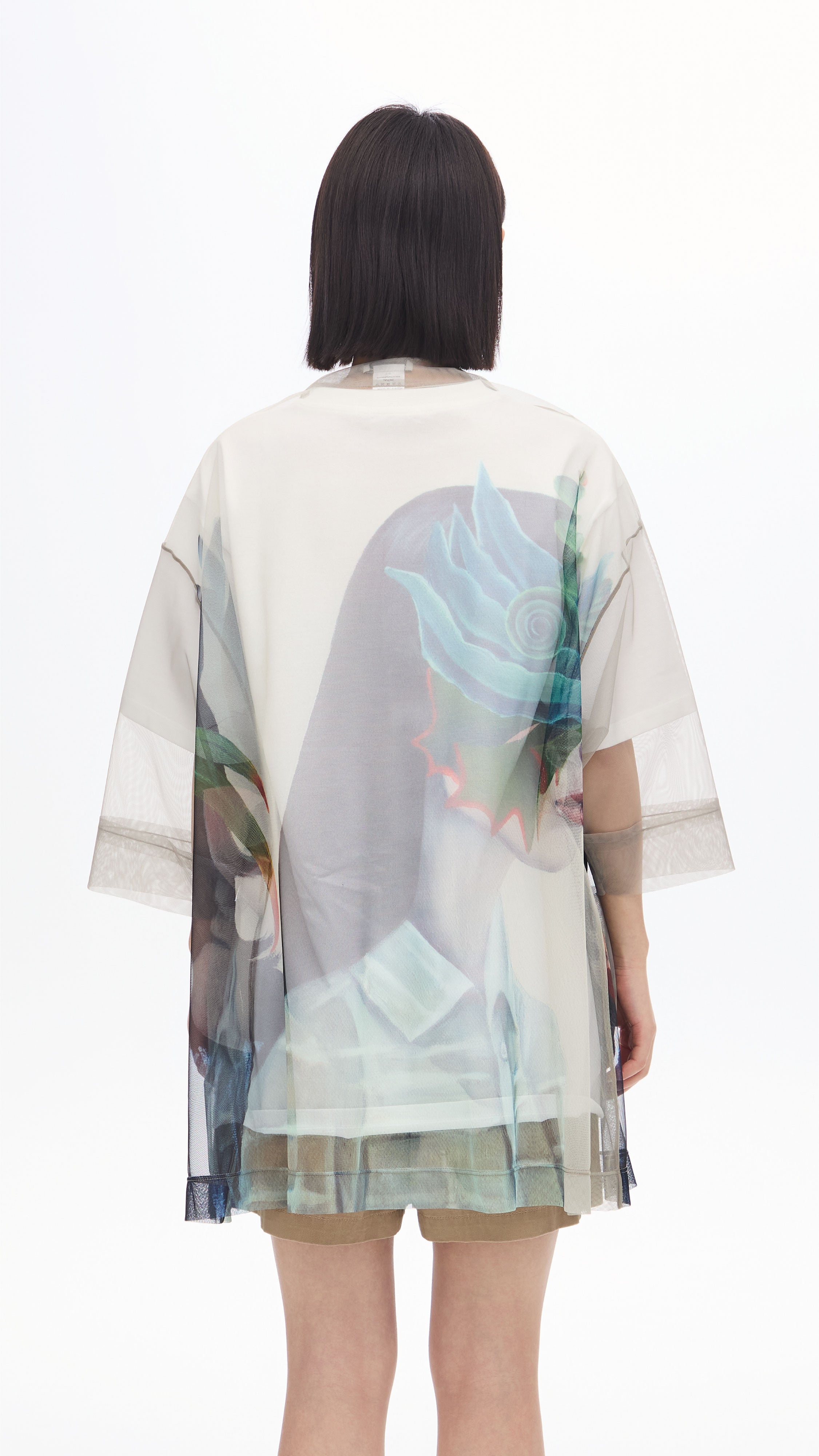 Mariko Enomoto Japanese Floral Printed Mesh Kimono Coat - Lightweight Open Front Cover Up for Women, Beachwear, Summer Fashion, Boho Outfits & Festival Style